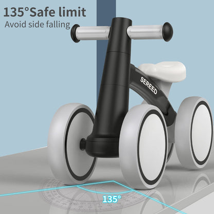 Baby Balance Bike for 1 Year Old Boys Girls 12-24 Month Toddler Balance Bike, 4 Wheels Toddler First Bike, First Birthday Gifts