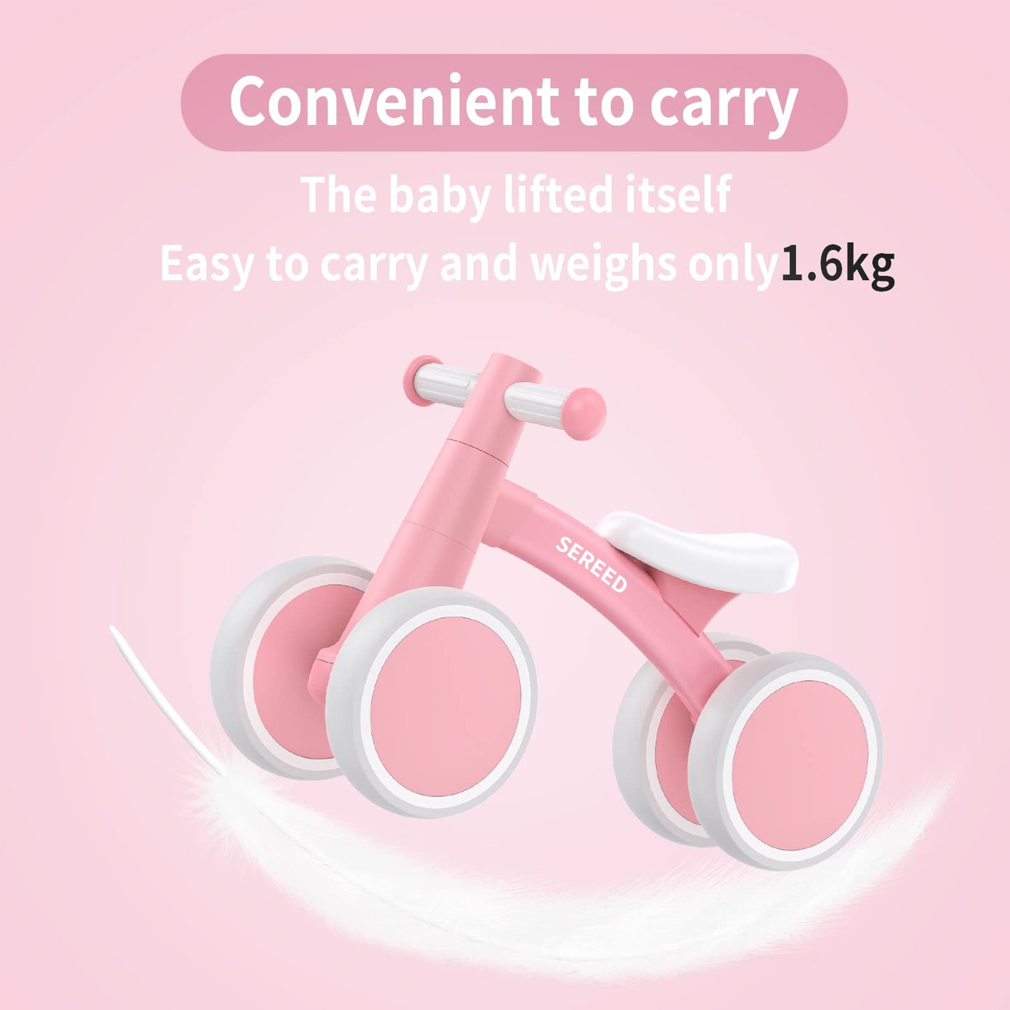 Baby Balance Bike for 1 Year Old Boys Girls 12-24 Month Toddler Balance Bike, 4 Wheels Toddler First Bike, First Birthday Gifts