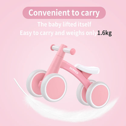 Baby Balance Bike for 1 Year Old Boys Girls 12-24 Month Toddler Balance Bike, 4 Wheels Toddler First Bike, First Birthday Gifts