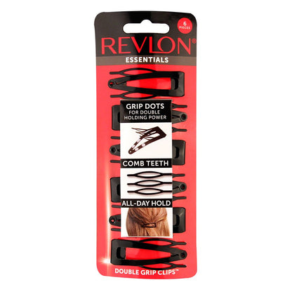 Double Grip Hair Clips, 6 Count