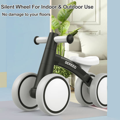 Baby Balance Bike for 1 Year Old Boys Girls 12-24 Month Toddler Balance Bike, 4 Wheels Toddler First Bike, First Birthday Gifts