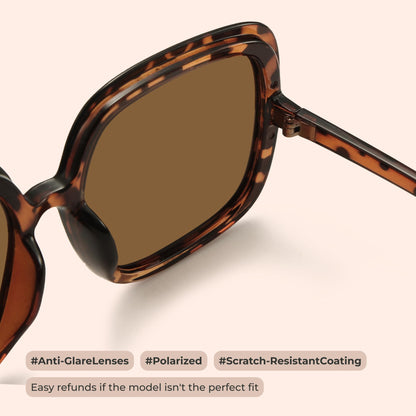 Oversized Polarized Sunglasses Women, Trendy Retro Sun Glasses
