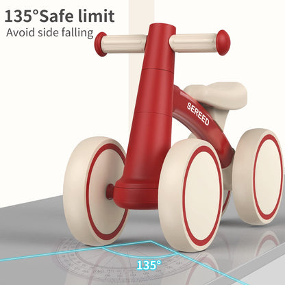Baby Balance Bike for 1 Year Old Boys Girls 12-24 Month Toddler Balance Bike, 4 Wheels Toddler First Bike, First Birthday Gifts