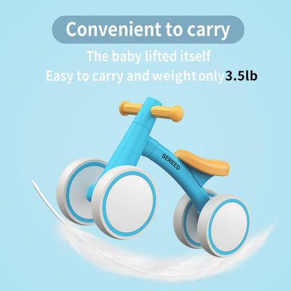 Baby Balance Bike for 1 Year Old Boys Girls 12-24 Month Toddler Balance Bike, 4 Wheels Toddler First Bike, First Birthday Gifts