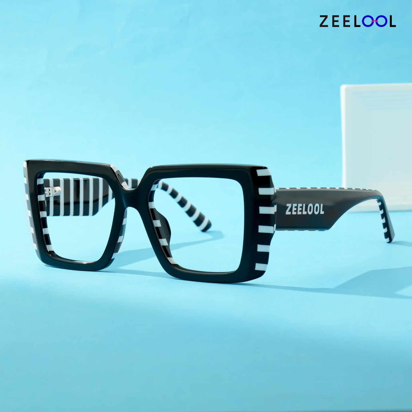 Zeelool Rectangle Glasses Frame for Women Men, Eyeglasses with Non-prescription Clear Lenses & Spring Hinge ZJGA838378