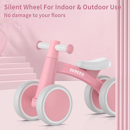 Baby Balance Bike for 1 Year Old Boys Girls 12-24 Month Toddler Balance Bike, 4 Wheels Toddler First Bike, First Birthday Gifts