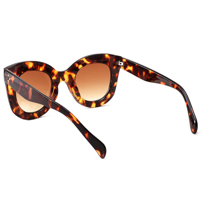 Retro Oversized Square Horn Sunglasses Semi Cat Eye Butterfly Glass Big Thick Bold Frame