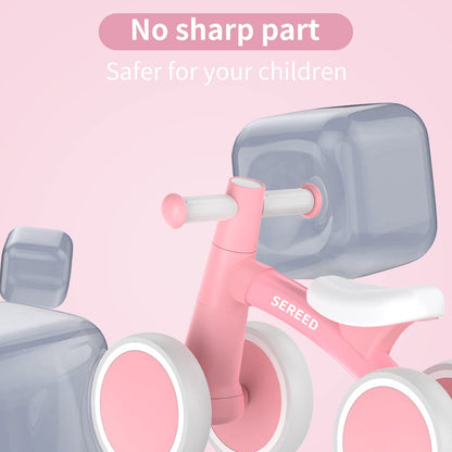 Baby Balance Bike for 1 Year Old Boys Girls 12-24 Month Toddler Balance Bike, 4 Wheels Toddler First Bike, First Birthday Gifts