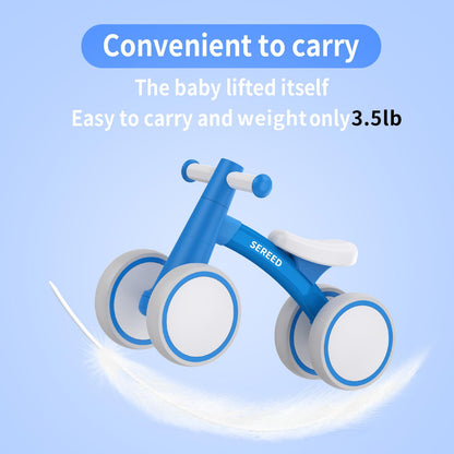 Baby Balance Bike for 1 Year Old Boys Girls 12-24 Month Toddler Balance Bike, 4 Wheels Toddler First Bike, First Birthday Gifts