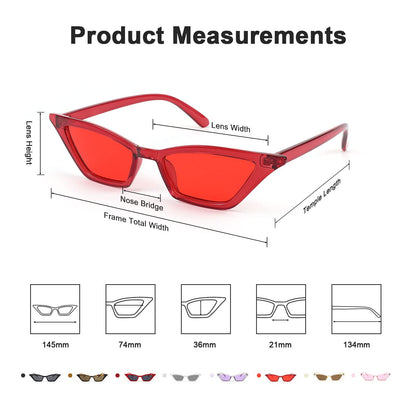 Small Cat Eye Sunglasses Vintage Square Shade Women Eyewear B2291