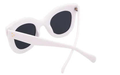Retro Oversized Square Horn Sunglasses Semi Cat Eye Butterfly Glass Big Thick Bold Frame