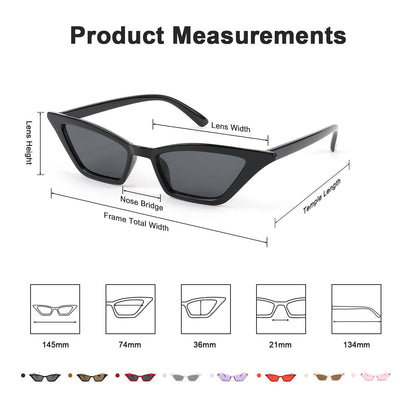 Small Cat Eye Sunglasses Vintage Square Shade Women Eyewear B2291