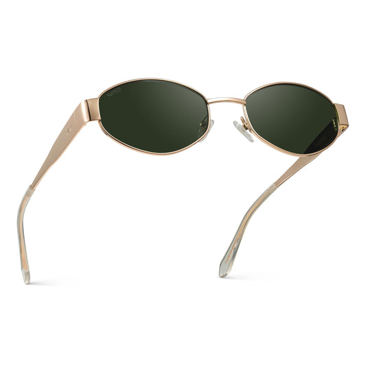 WMP Eyewear - Women's Retro Oval Sunglasses, Trendy Small Frame, 90s Inspired Fashion