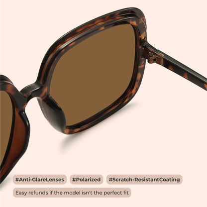 Oversized Polarized Sunglasses Women, Trendy Retro Sun Glasses