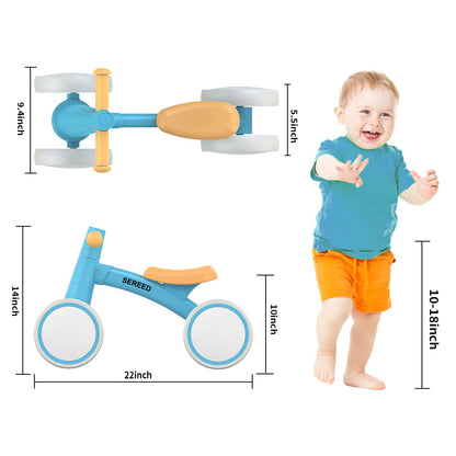 Baby Balance Bike for 1 Year Old Boys Girls 12-24 Month Toddler Balance Bike, 4 Wheels Toddler First Bike, First Birthday Gifts