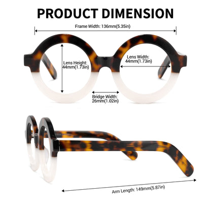 Retro Thick Round Blue Light Blocking Glasses