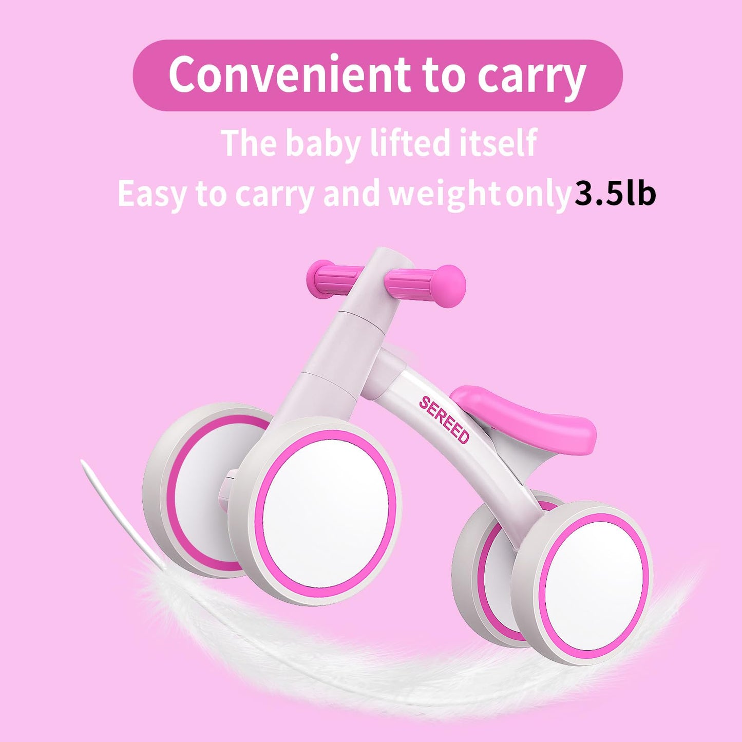 Baby Balance Bike for 1 Year Old Boys Girls 12-24 Month Toddler Balance Bike, 4 Wheels Toddler First Bike, First Birthday Gifts