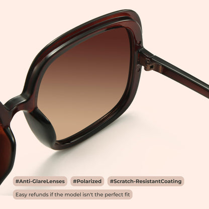 Oversized Polarized Sunglasses Women, Trendy Retro Sun Glasses