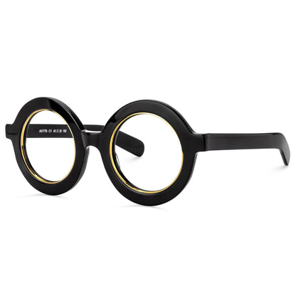 Retro Thick Round Blue Light Blocking Glasses