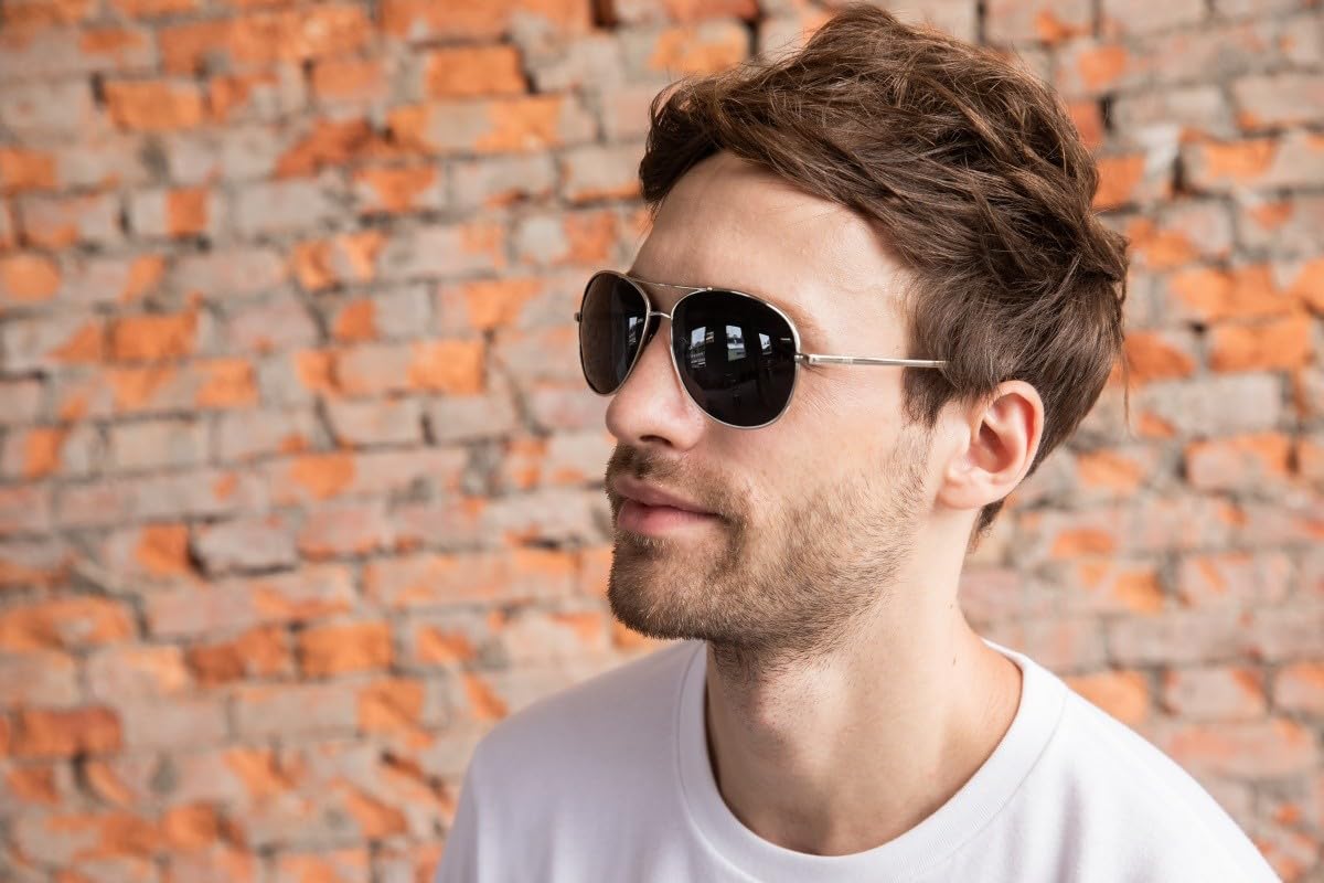 Premium Military Style Classic Aviator Sunglasses, Polarized, 100% UV protection for Men Women