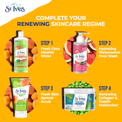 St. Ives Face Moisturizer Cream, Collagen and Elastin, Renewing Facial Moisturizer for Women, Paraben Free, Dermatologist Tested Daily Moisturizing for Dry Skin Cruelty Free, 10 oz