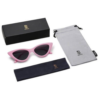 Retro Vintage Narrow Cat Eye Sunglasses for Women Clout Goggles Plastic Frame