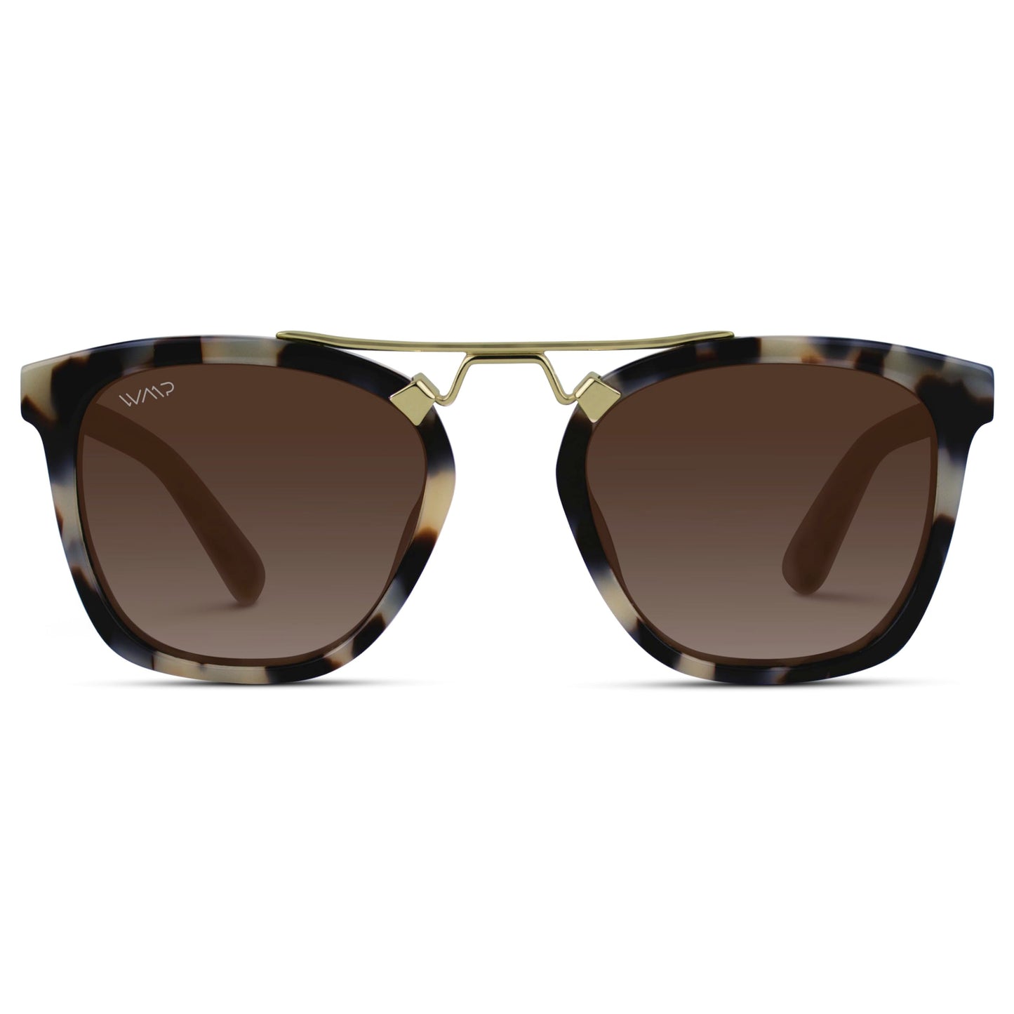 WearMe Pro WMP Eyewear - Women's Oversized Polarized Sunglasses: Square Vintage Style with Metal Double-Bar Bridge