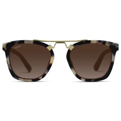 WearMe Pro WMP Eyewear - Women's Oversized Polarized Sunglasses: Square Vintage Style with Metal Double-Bar Bridge