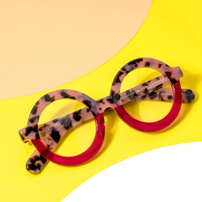 Retro Thick Round Blue Light Blocking Glasses