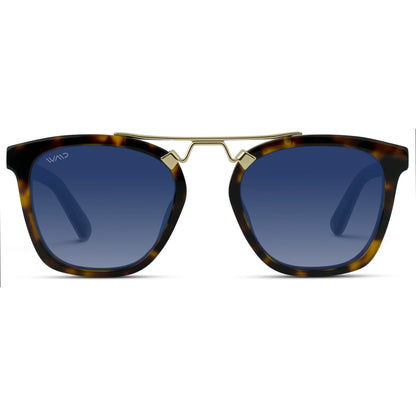 WearMe Pro WMP Eyewear - Women's Oversized Polarized Sunglasses: Square Vintage Style with Metal Double-Bar Bridge