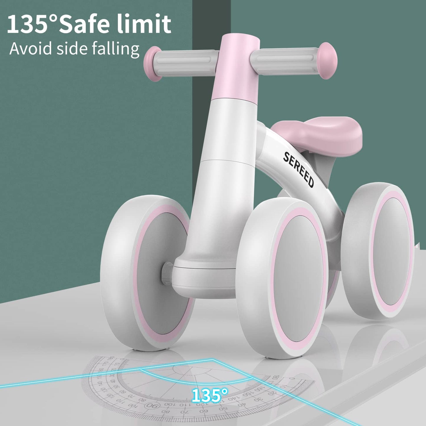 Baby Balance Bike for 1 Year Old Boys Girls 12-24 Month Toddler Balance Bike, 4 Wheels Toddler First Bike, First Birthday Gifts