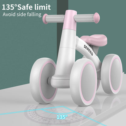 Baby Balance Bike for 1 Year Old Boys Girls 12-24 Month Toddler Balance Bike, 4 Wheels Toddler First Bike, First Birthday Gifts