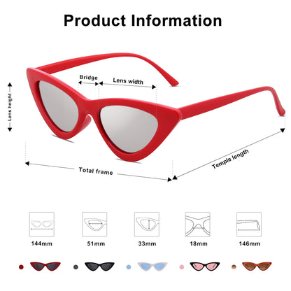 Retro Vintage Narrow Cat Eye Sunglasses for Women Clout Goggles Plastic Frame