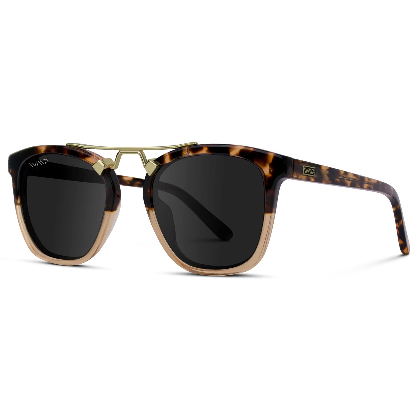 WearMe Pro WMP Eyewear - Women's Oversized Polarized Sunglasses: Square Vintage Style with Metal Double-Bar Bridge