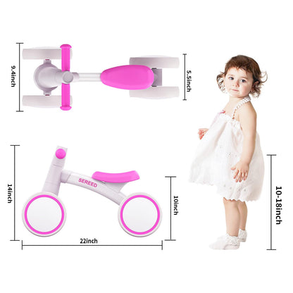 Baby Balance Bike for 1 Year Old Boys Girls 12-24 Month Toddler Balance Bike, 4 Wheels Toddler First Bike, First Birthday Gifts