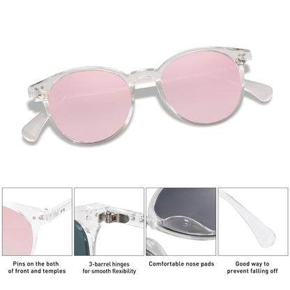 Small Round Classic Polarized Sunglasses for Women Men Vintage Style UV400 Lens SJ2113
