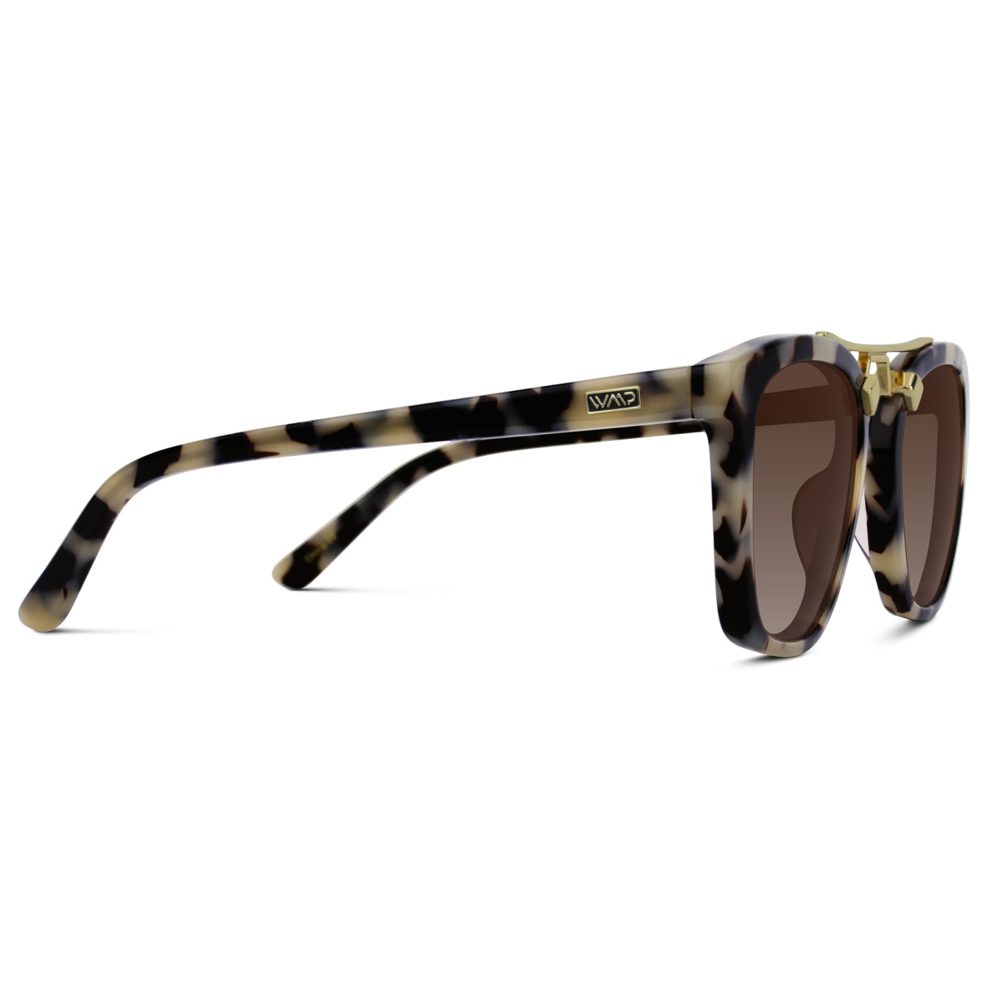 WearMe Pro WMP Eyewear - Women's Oversized Polarized Sunglasses: Square Vintage Style with Metal Double-Bar Bridge