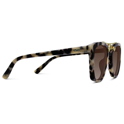 WearMe Pro WMP Eyewear - Women's Oversized Polarized Sunglasses: Square Vintage Style with Metal Double-Bar Bridge