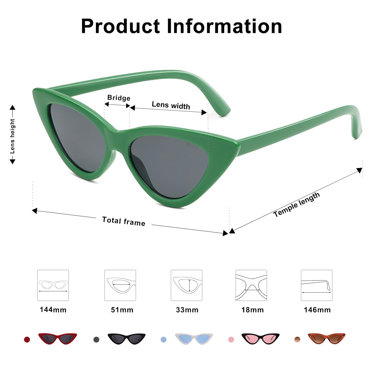 Retro Vintage Narrow Cat Eye Sunglasses for Women Clout Goggles Plastic Frame