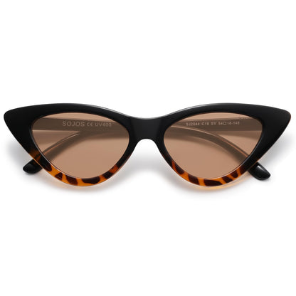 Retro Vintage Narrow Cat Eye Sunglasses for Women Clout Goggles Plastic Frame