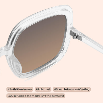 Oversized Polarized Sunglasses Women, Trendy Retro Sun Glasses