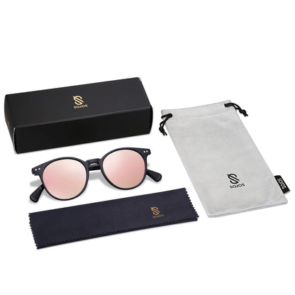 Small Round Classic Polarized Sunglasses for Women Men Vintage Style UV400 Lens SJ2113