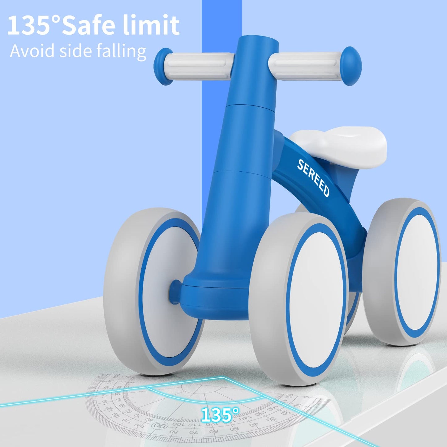 Baby Balance Bike for 1 Year Old Boys Girls 12-24 Month Toddler Balance Bike, 4 Wheels Toddler First Bike, First Birthday Gifts
