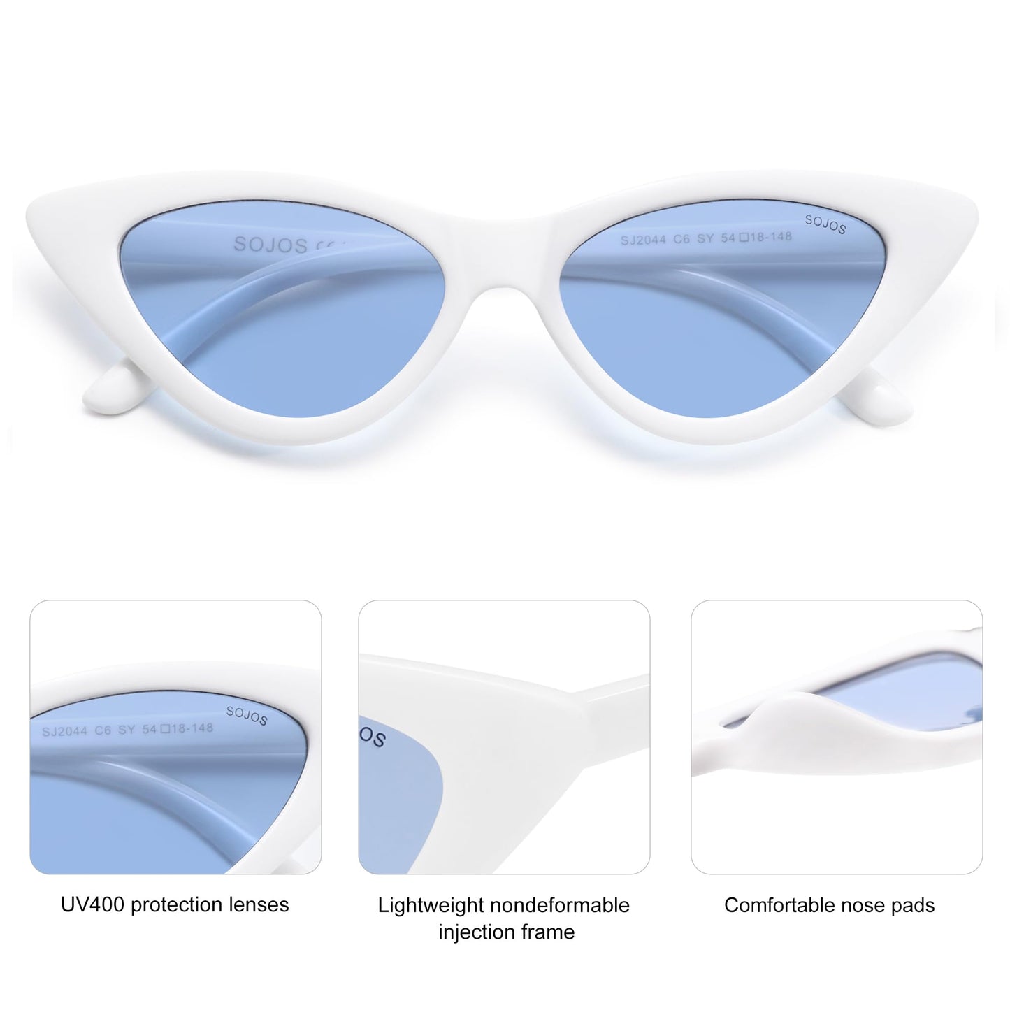 Retro Vintage Narrow Cat Eye Sunglasses for Women Clout Goggles Plastic Frame