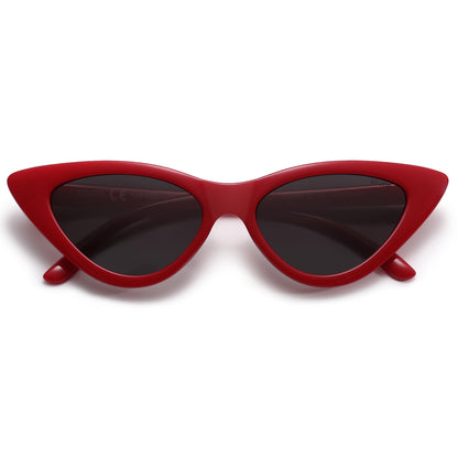 Retro Vintage Narrow Cat Eye Sunglasses for Women Clout Goggles Plastic Frame