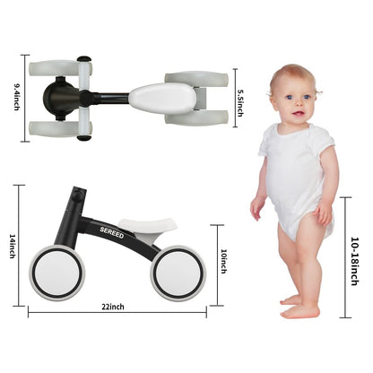 Baby Balance Bike for 1 Year Old Boys Girls 12-24 Month Toddler Balance Bike, 4 Wheels Toddler First Bike, First Birthday Gifts