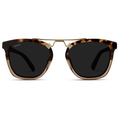 WearMe Pro WMP Eyewear - Women's Oversized Polarized Sunglasses: Square Vintage Style with Metal Double-Bar Bridge