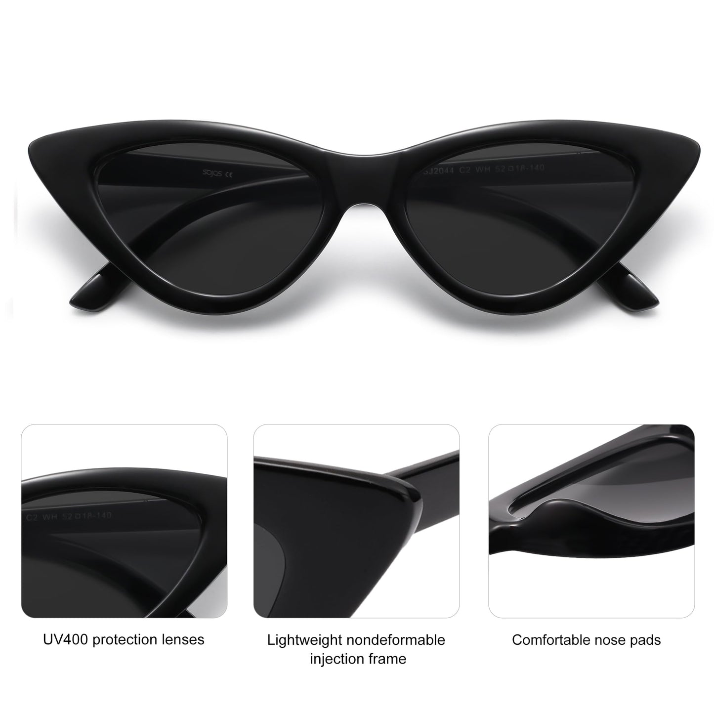 Retro Vintage Narrow Cat Eye Sunglasses for Women Clout Goggles Plastic Frame