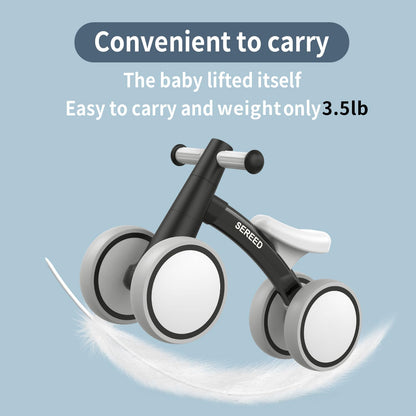Baby Balance Bike for 1 Year Old Boys Girls 12-24 Month Toddler Balance Bike, 4 Wheels Toddler First Bike, First Birthday Gifts