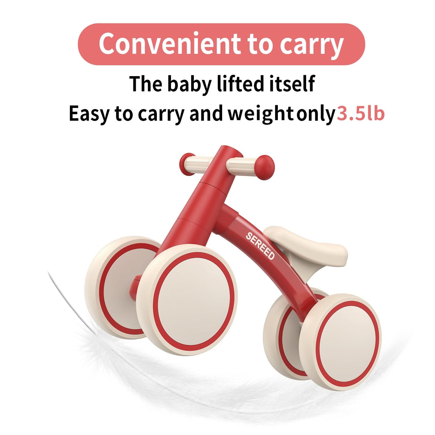 Baby Balance Bike for 1 Year Old Boys Girls 12-24 Month Toddler Balance Bike, 4 Wheels Toddler First Bike, First Birthday Gifts